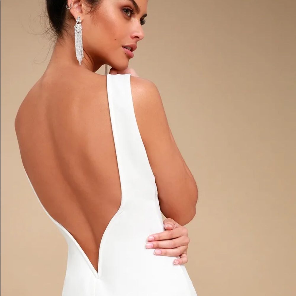 Lulus So Stunning White Backless Midi Dress | Size Small